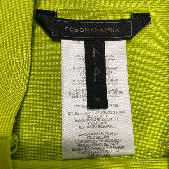 BCBG MaxAzria Lime Green Bodycon Mini Skirt Size M #0858 - Picture 5 of 8